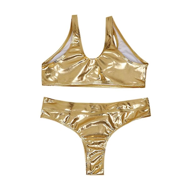 9335# Refleks Badedrakt i ett stykke for kvinner Gull Rash Guard for kvinner Cupshe Yellow M