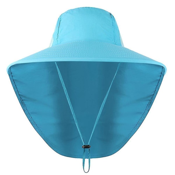 Unisex Uv- cap Sommar Utomhusfiske Klättringsolhatt med nackklaff Blue