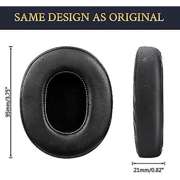 Erstatningsøreputer til hodetelefoner for Skullcandy Hesh 3/anc/evo & Crusher Wireless/anc/evo/360 & Venue Anc Over-ear Protein Leather-Black