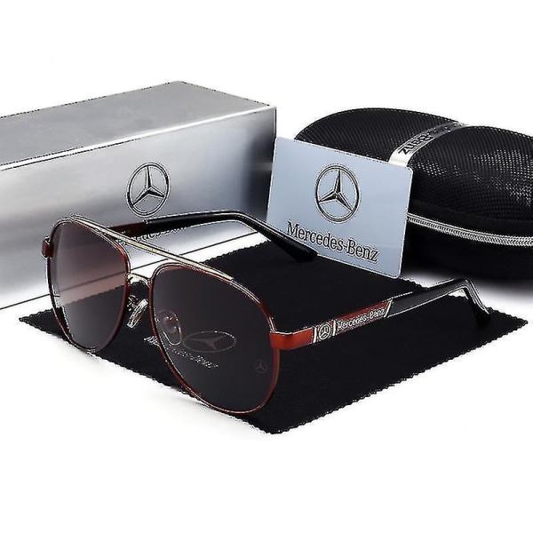 Mercedes Amg herre Uv400 solbriller Sport kjøring Golf Outdoor Aviator briller -baa E