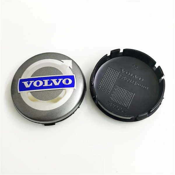 Modificerede navkapsler, standard navkapsler Abs plastikdæksel 64 mm Velegnet til Volvo, grå (pakke med fire)