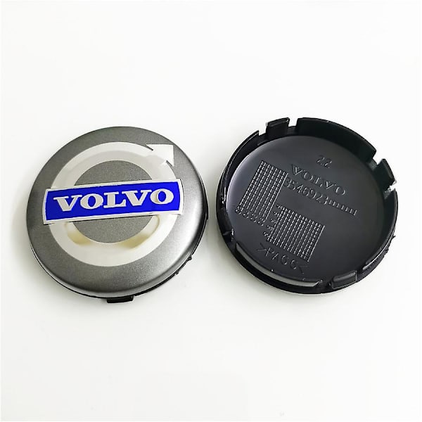 Modifierade navkapslar, standard navkapsel ABS-plastkåpa 64mm lämplig för Volvo, grå (fyrpack)