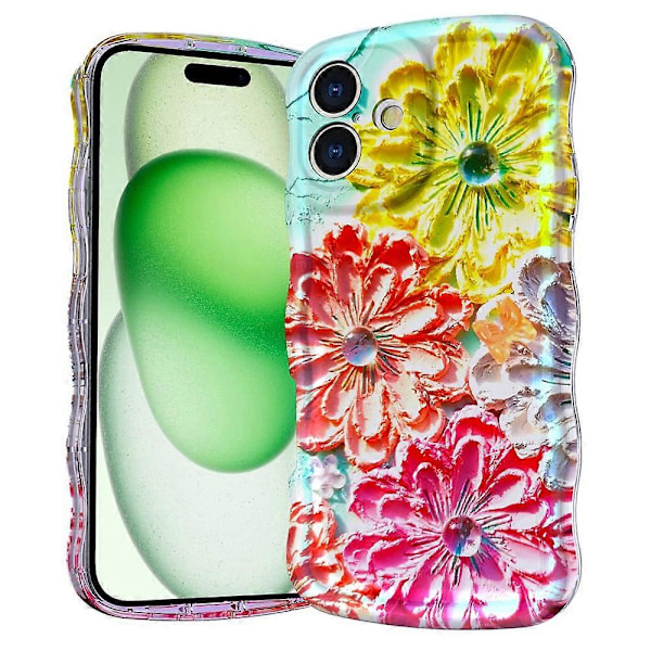 Magnetiskt skal för iPhone 16 Plus Vågkant Glitter TPU Baksida - GWL10223 GWL10221