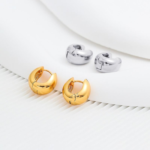 Kultaiset paksut uteliaisuuden vannekorvakorut U-muotoiset korvakorut naisille, monipuoliset, retro-vannekorvakorut, korvakorut, korulahjat naisille platinum plated