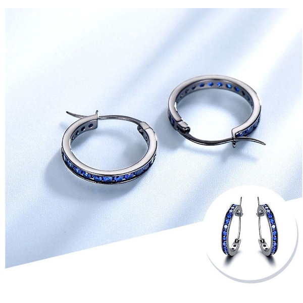 Pärlörhängen creoler silver 925 (silver creoler, 2-pack, silver, roséguld, blå, grön), creoler, silver 925