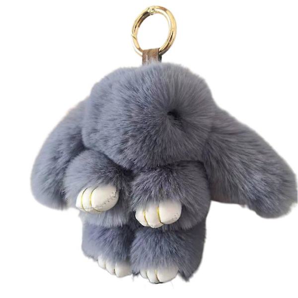 Pehmeä Pupu Avaimenperä, Super Pehmeä Tekoturkis, Ihastuttava Jänis Nukke, Plushie, Reppu Koriste, Värillinen Täytetty Jänis Ripustus, Lapsen Nukke Leikki, Syntymäpäivälahja Grey 18cm