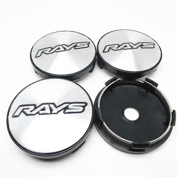 4 stk./parti 60mm Rays Hjulcenter Navkapsel Bilfælge Støvtæt Dæksel Navkapsler 56mm Emblem Auto Styling Tilbehør