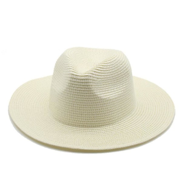 Mimigo kvinders solhat med bred skygge - solbeskyttelse Floppy stråhat sommer strandhat beige