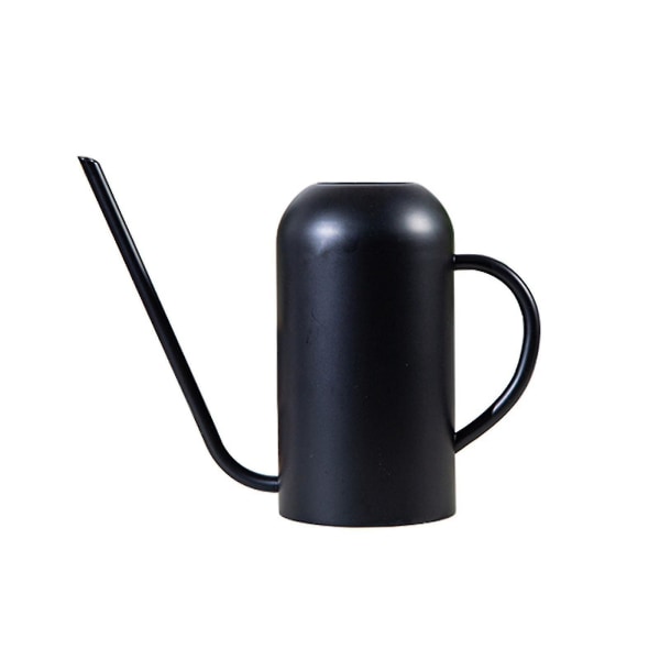 Vattningskanna i rostfritt stål - 1,5 l metallkanna med lång pip för att förhindra spill, perfekt för inomhus- och utomhusväxter Black