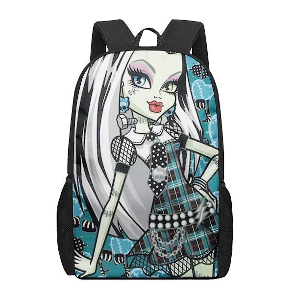 Monster High 3D-mönstrad skolväska för barn, flickor, pojkar, casual ryggsäckar, barnryggsäckar, pojkar, flickor, multifunktionella skolväskor 1