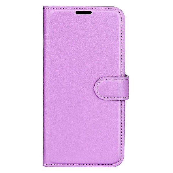 Til vivo V50 5G Etui Litchi Tekstur Stødsikkert Læder Wallet Telefon Cover - Lilla Red