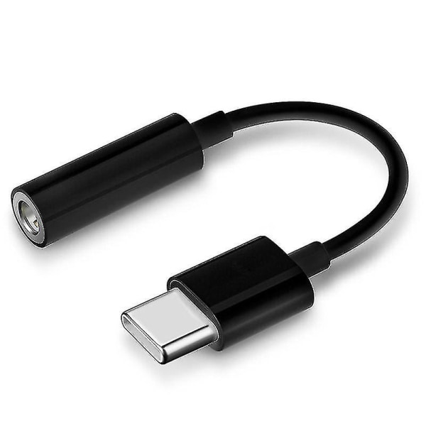 Tyyppi C 3.5 jakki kuuloke Audio Aux kaapeli USB 3.5mm kuulokesovitin Hfmqv Black
