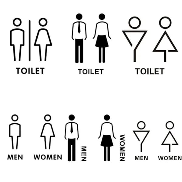 Personligt toiletskilt 19 x 14 cm - Slips - Sort Unisex