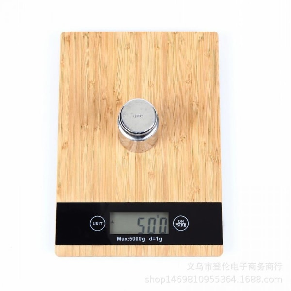 Bambus digital køkkenvægt LCD-skærm, tarafunktion, 11 lbs/5 kg. Kapacitet 0,03 oz/1g. Præcis Graduation, Ml Unit For Liquids - Food Scale For Cook