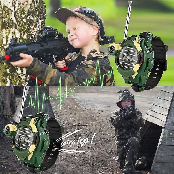 2 stk Kids Mini Walkie Talkie Klokke, 7 I 1 Kids Multifunksjonell Toy Walkie Talkie, Foreldre-barn interaktiv fjernkontroll toveis radio