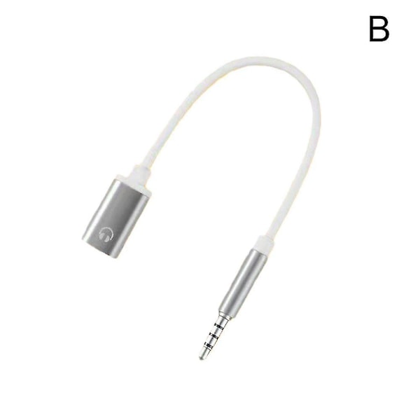 3,5 mm hann til Type-C hunn hodetelefonkonverter Flat til rund analog lap Black