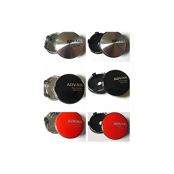 4 st/set 60mm Advan Racing Hjulnav Centrum Navkapsel Bilfälgar Dammskydd Navkapslar 56mm Emblem Auto Styling Tillbehör