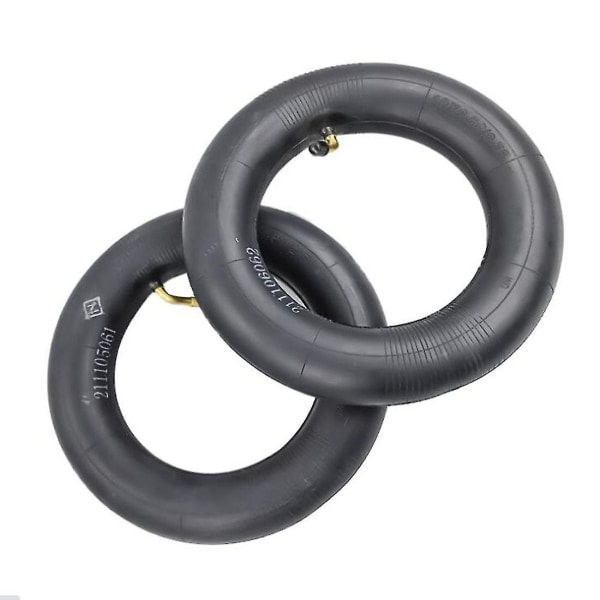 2 stk. Universalslange 10X2.5/10X2.75 Slange Innertube med bøyd ventil 45 graders ventil for 10 tommers elektrisk scooter Black