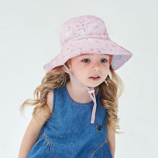 Barnhatt Justerbar Solhatt Andningsbar Strandhatt För Pojkar Flickor_ll Hippocampus 2-6 Years