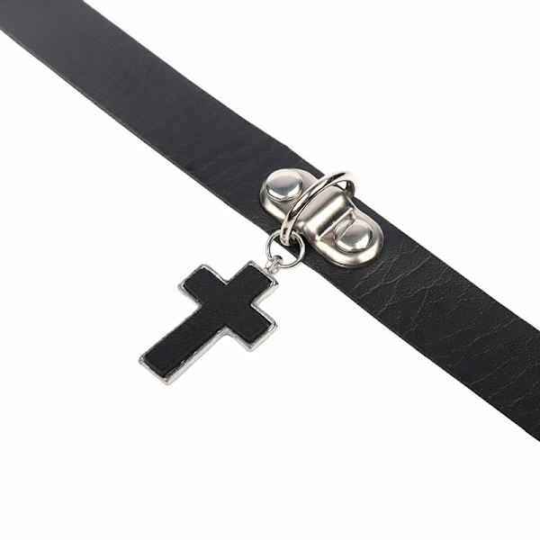 Choker, vedhæng, vedhæng choker, kors vedhæng choker, læder choker