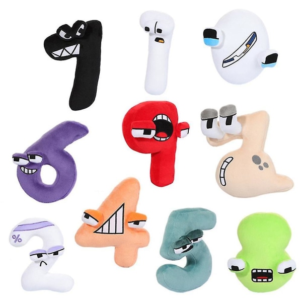 Alphabet Lore Plyschleksaker 0-9 Nummerdjur Plushie Utbildning Numberblock Dockor För Barn Barn Julgåva ILP T
