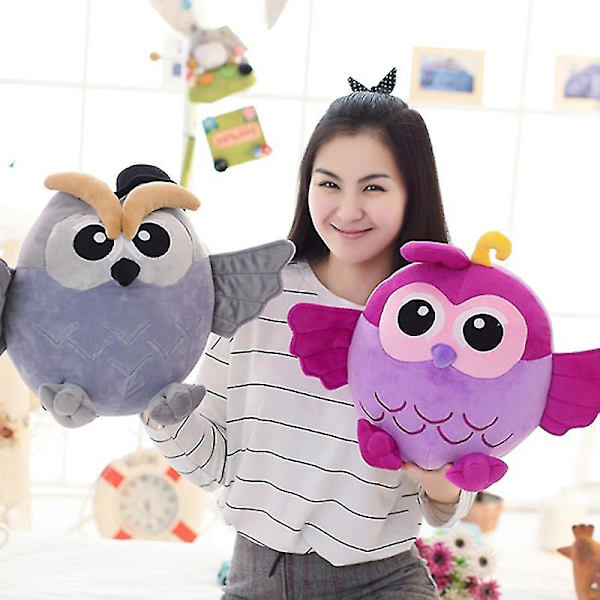 Värikäs Pöllö Nuken Persoonallisuus Söpö Pöllö Tyyny Sohva Tyyny Plus Leikkikalut purple 55cm