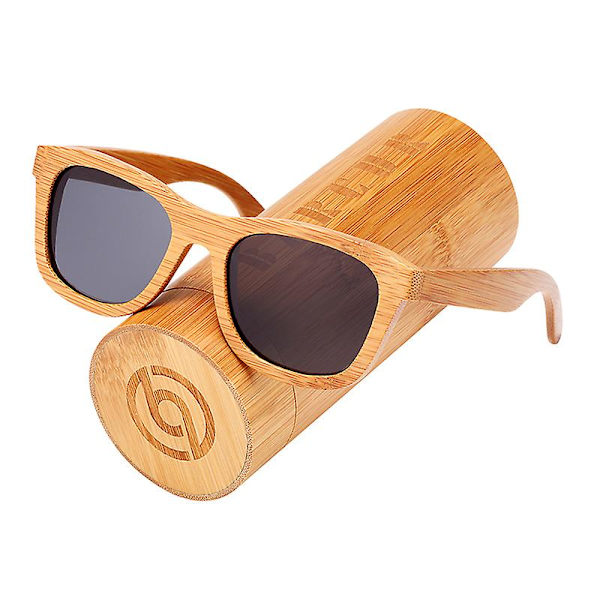 Retro Bambus Solglasögon Trä Bambus Glasögon Män Kvinnor Märkesdesigner Mode Kvadratisk Trä Sol Man Falskt Trä Glasögon Unisex coffee