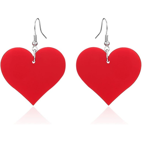 Lureme Cute Heart korvakorut Red Heart Statement Dangle korvakorut naisille ja tytöille (er005558)