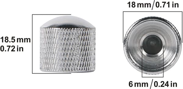 Silver treförpackning potentiometer elbasgitarr volymknapp metall med sidskruvhål switch gitarrknapp