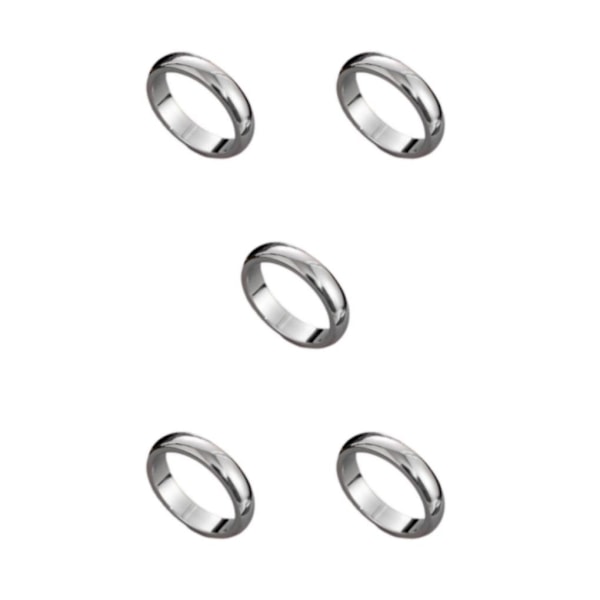 1/2/3/5 Voksne Ceremoni Ring Legering Moderne Ringe Dekoration Smykker Silver Size 10 5PCS