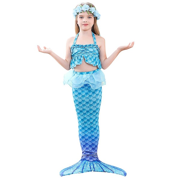 2-13 år 3 stk. Børnepige Mermaid Hale Badetøj Ferie Hawaii Sommer Badetøj Strand Badetøj B 2-3 Years