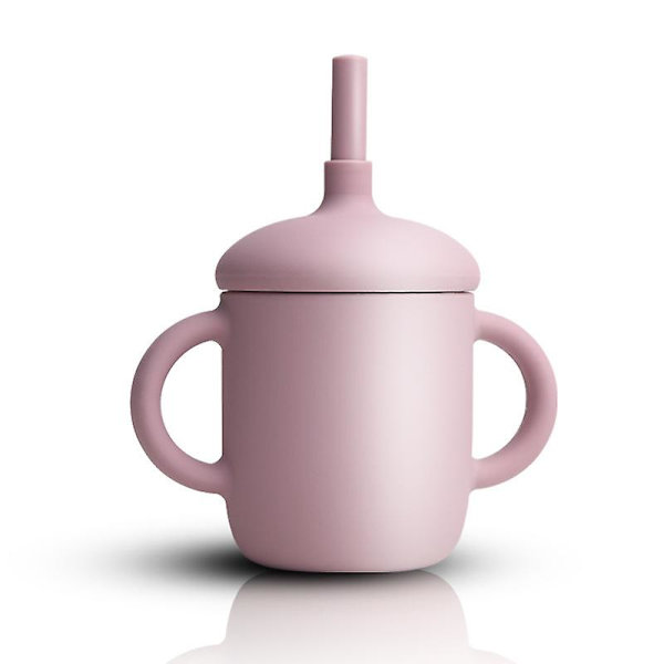 Silikon Drikkkopp Baby Reise Essensielt Matfanger Fruktkopp Silikonstrå Treningskopp For Babyer Og Småbarn 1stk-rosa