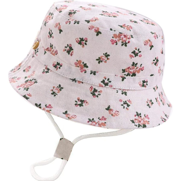 Barnhatt Justerbar Solhatt Andningsbar Strandhatt För Pojkar Flickor_ll Floral Beige 2-6 Years