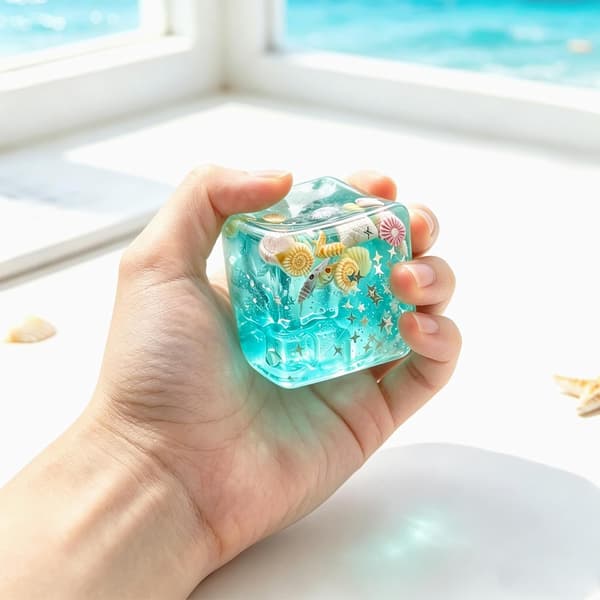 2 STK. Ice Cube Squishy Stressbold - Ice Cube Fidget Stressbold, Ice Squishy Stress Formbar Langsom Stigning Afslappende Sensorisk Fidget Stress
