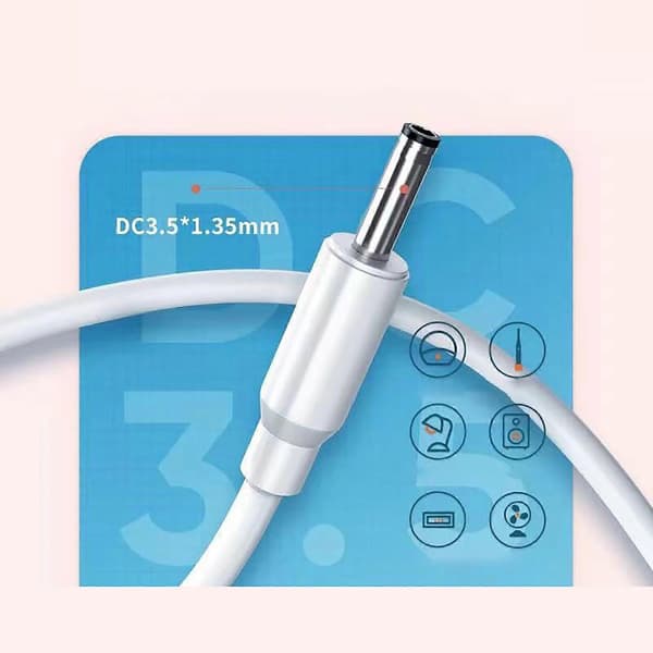 USB til DC3.5x1.35mm 5V opladerkabel strømomformer kabel forlængerledning sort til flere elektroniske enheder 2m
