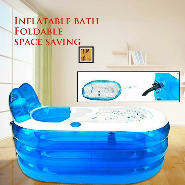 130 x 70 x 70 cm hopfällbar PVC uppblåsbar badkar för vuxna