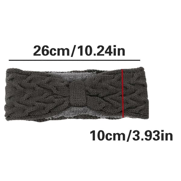 Flickors elastiska stickade pannband med fleecefoder och rosetter, modehårband, vinteraccessoarer, khaki khaki