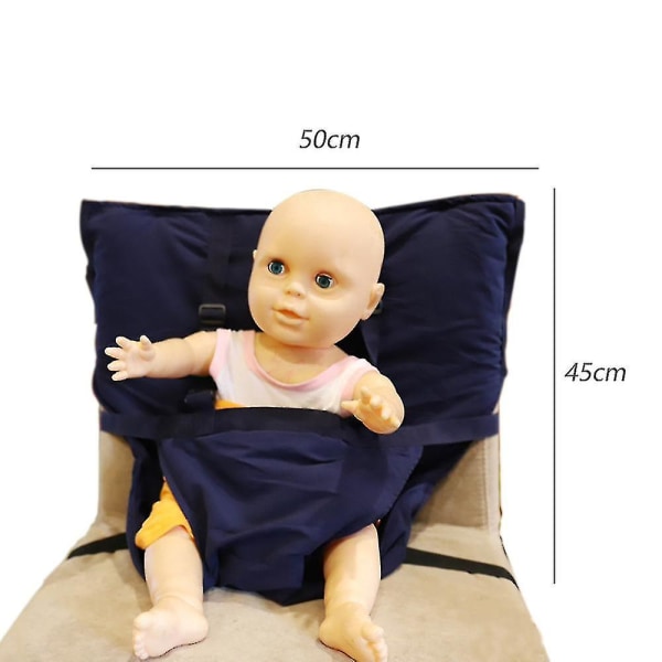 Baby-bærbar justerbar spisestuestolrem er et viktig sikkerhetsbelte for babyreiser, mating og camping navy blue