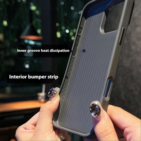 Skal för iPhone 16 Pro Max Kolfibertextur Läder+TPU+PC Hudvänligt Telefonskal - Svart / Houn Grey Houndstooth