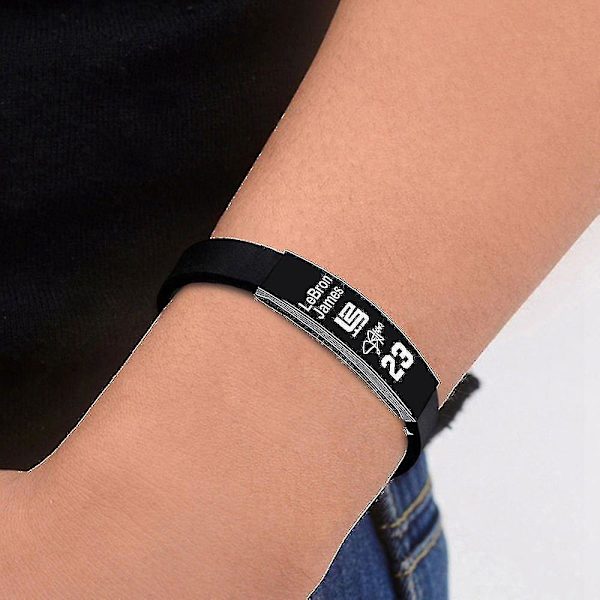 Sort Silikon Armbånd Mænd Basketball Stjerne Armbånd Kobe Bryant