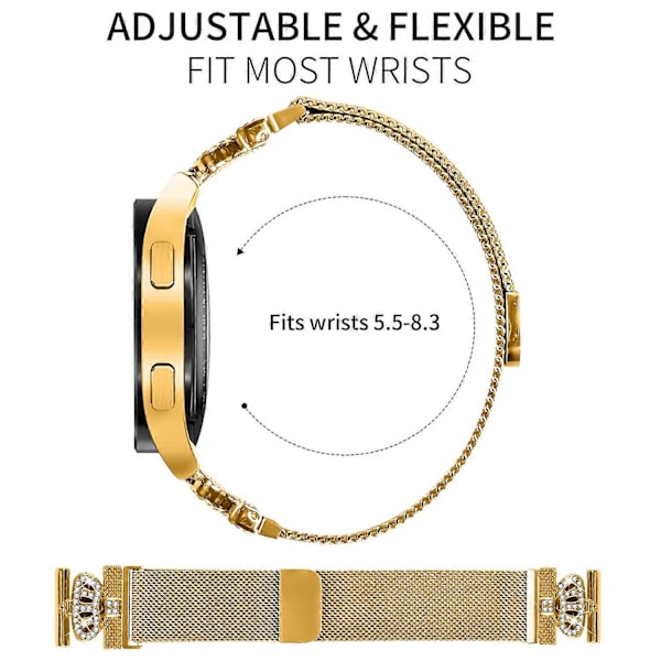Til Garmin Vivoactive 3 Music Vivoactive 3 Milanese Mesh Armbånd Magnetisk Krone Lås Rustfrit Stål S Multi-color