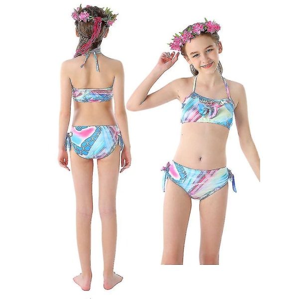 3 stk jentes badedrakter havfrue for svømming havfrue kostyme bikinisett style3 130