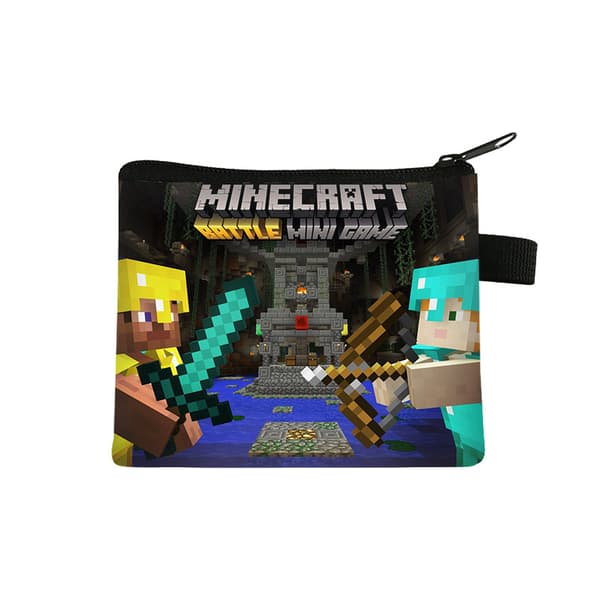 Minecraft Mini Møntpung — Bærbar Polyester Kortholder til Studerende 13.5*11cm.38