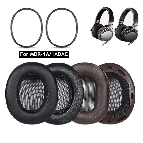 Sony mdr-1a 1adac 1abt 1rb øretelefon øreklokker øreputer - hodetelefondeler Brown Lambskin