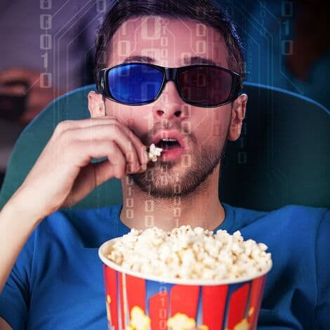 2 stk. 3D-briller rød og blå sort