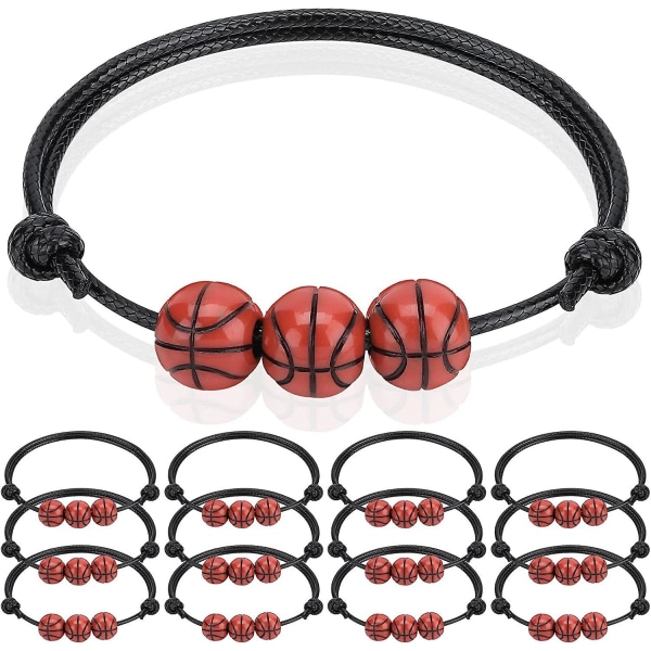 12 st Basketball Berlock Armband Basket Armband Basketball Beads Armband Justerbart Inspira