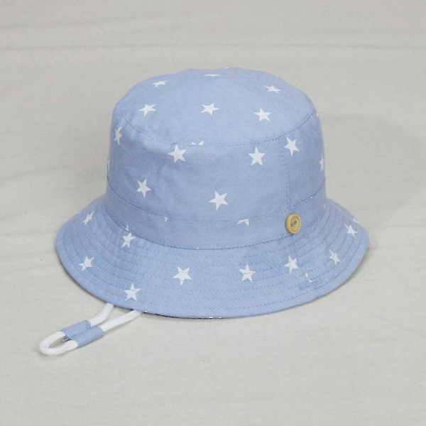Barnhatt Justerbar Solhatt Andningsbar Strandhatt För Pojkar Flickor_ll Star Light Blue 2-4 Years