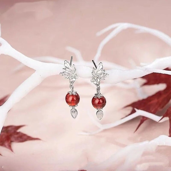 Anime Tian Guan Ci Fu TGCF Hua Cheng Xie Lian Ghost King Ørepynt for Kvinner Øre Stud Øre Klips Smykker Cosplay Rekvisitter Gave Ear Studs -Style A