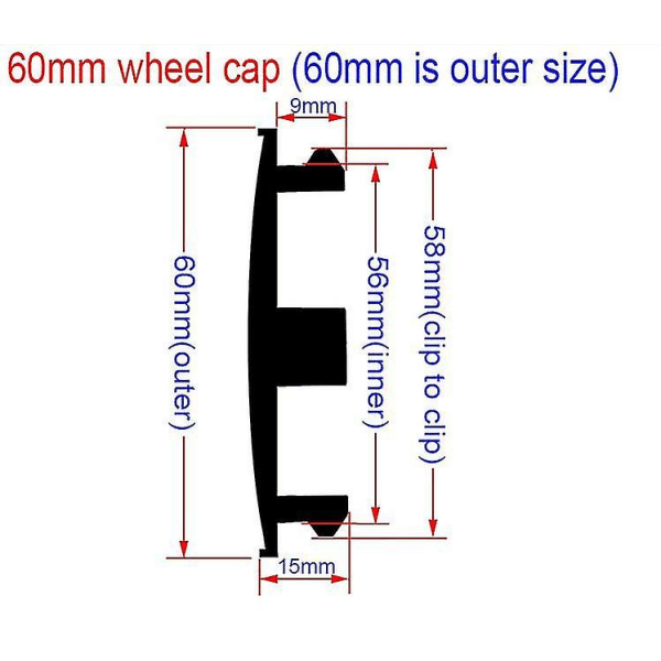 4stk 3d 56mm 60mm 65mm 68mm Bilhjul Senter Navkapsel Felgmontering Deksler Rotteklistremerke Tilbehør Sbl