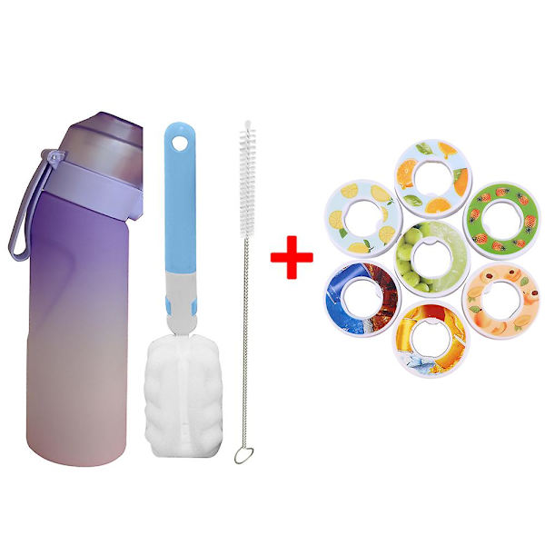 Smaksatt vattenflaska med 7 smakpods Air Water Up flaska Frostad svart 650ml Air Starter Up Set Vattenkopp för camping Sport S China